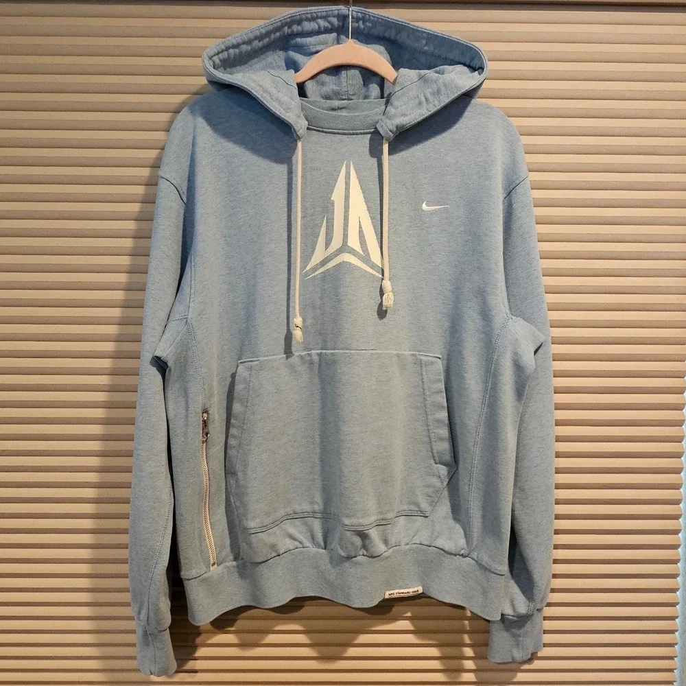 Nike Ja Morant Standard Issue Hoodie‎ Light Blue Mens M Zip Pocket